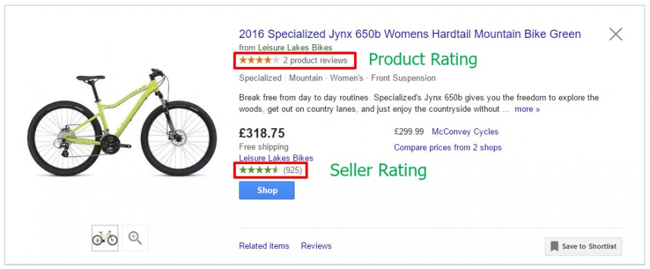 -Product vs Seller Ratings